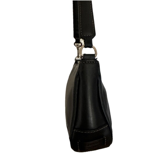 Vintage Coach Hampton Demi Baguette Black Leather Shoulder Bag Wristlet 7785 - Picture 6 of 11